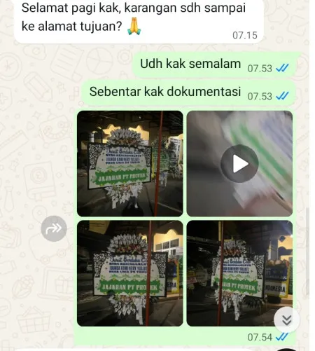 Pengiriman Papan Bunga Selamat Karet Kuningan
