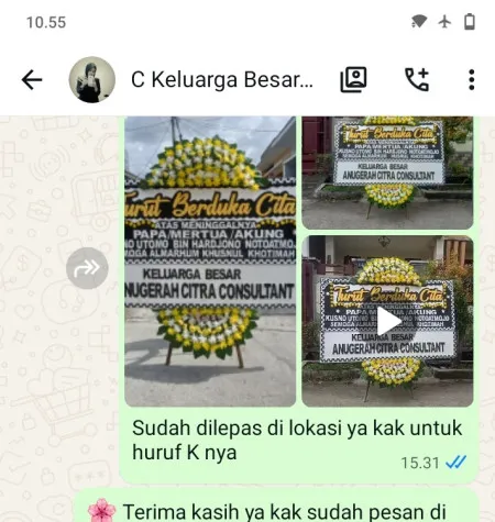 Pengiriman Papan Bunga Duka Karet Kuningan