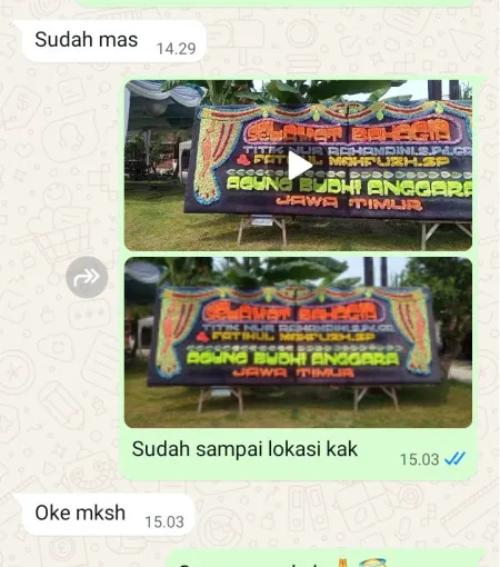 Pengiriman Papan Bunga Karet Kuningan