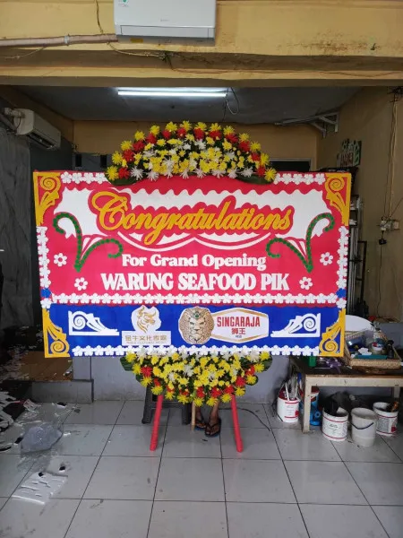 Papan Bunga Ucapan Selamat Karet Kuningan